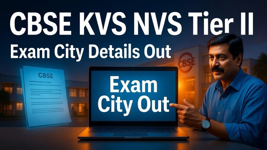 CBSE KVS NVS Tier 2 Exam City Check Direct Link