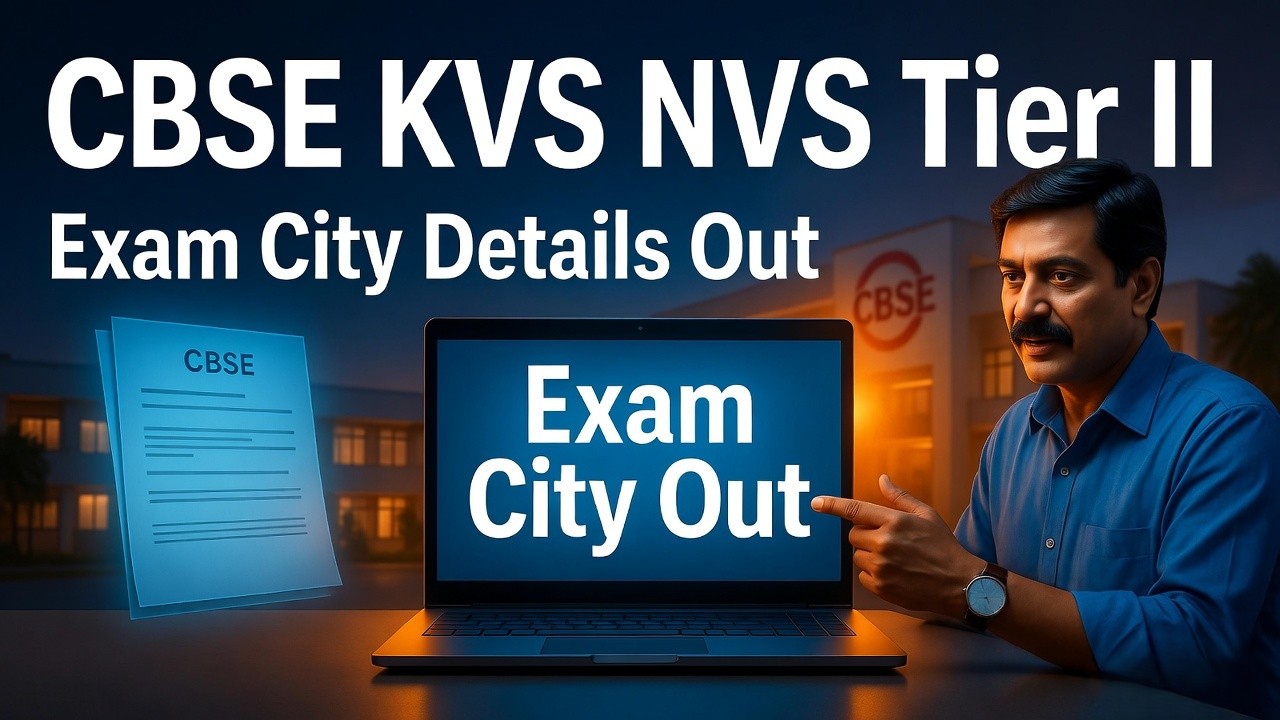 CBSE KVS NVS Tier 2 Exam City Check Direct Link