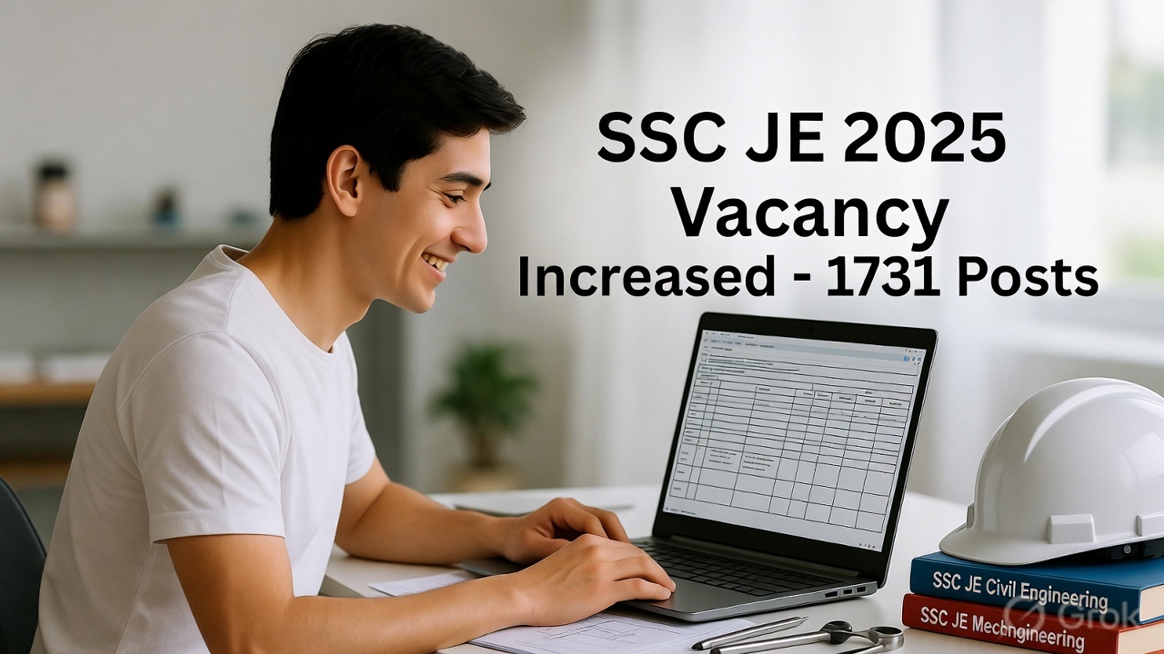 SSC Junior Engineer JE 2025 Tentative Vacancy Details PDF Download