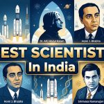 Famous Indian scientists illustrated together.