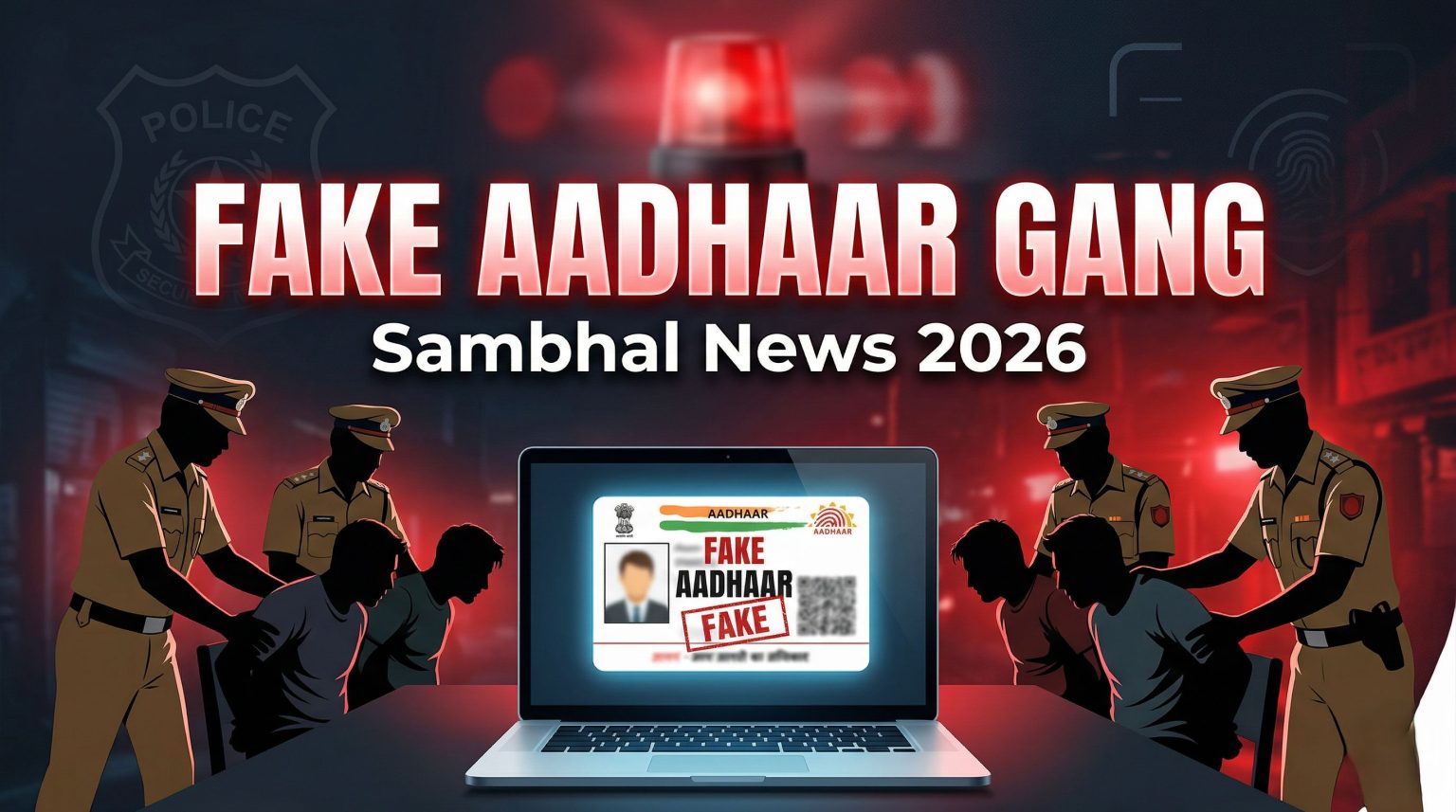 Police arresting fake Aadhaar gang members