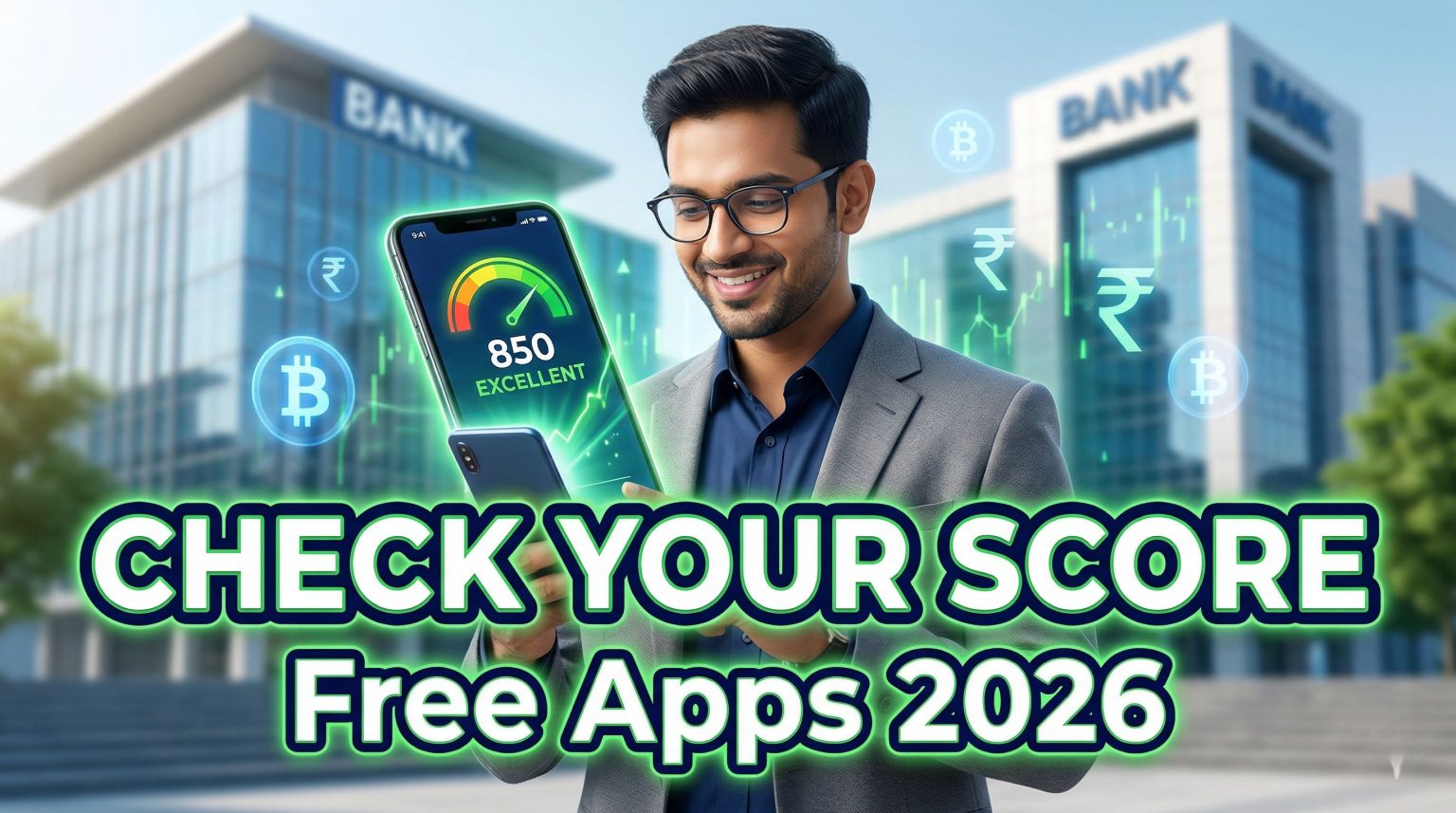 Man checking credit score on phone