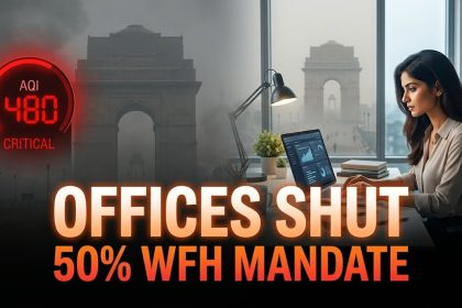 Delhi 50% WFH Air Pollution Lockdown guidelines and office shutdown news 2026