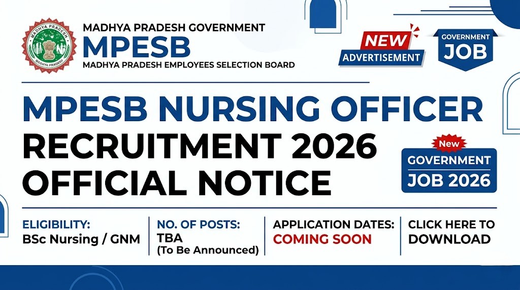 MPESB MP Nursing Officer Recruitment 2026 Notification