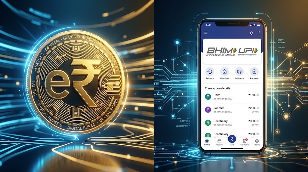 Digital Rupee vs UPI Comparison 2026 RBI e-Rupee benefits and differences
