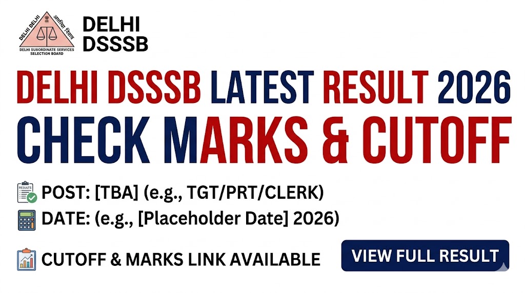 Delhi DSSSB Latest Result 2026 Score Card Download