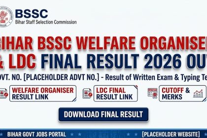 Bihar BSSC Welfare Organiser Final Result 2026 PDF Download