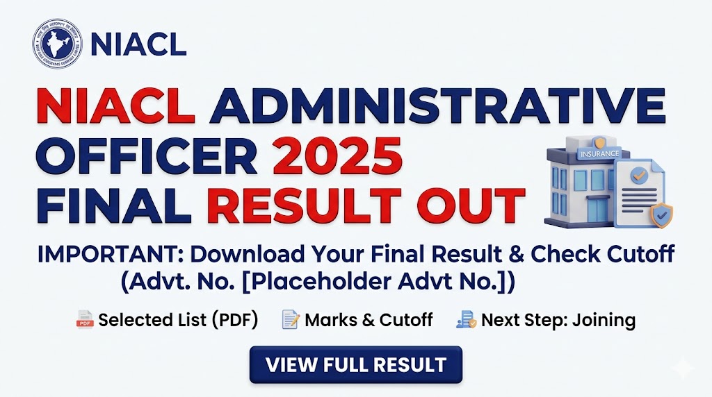 New India Assurance NIACL AO 2025 Final Result PDF Download