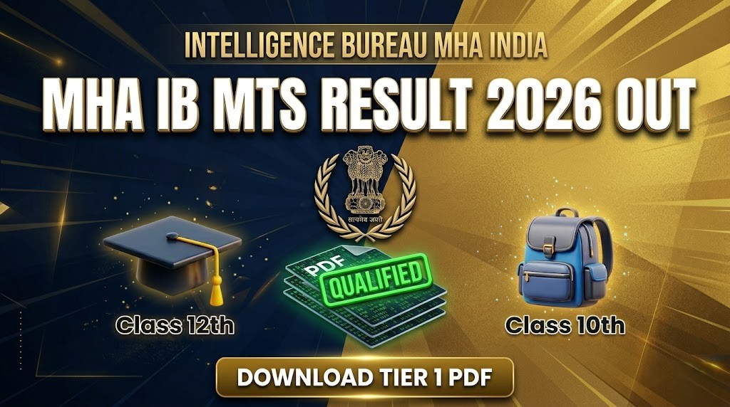 MHA IB Multi Tasking Staff MTS Recruitment 2025 Download Result