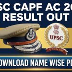 UPSC CAPF 2025 Name Wise Result Download PDF