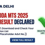 Delhi DDA MTS Result 2025 Merit List PDF Download